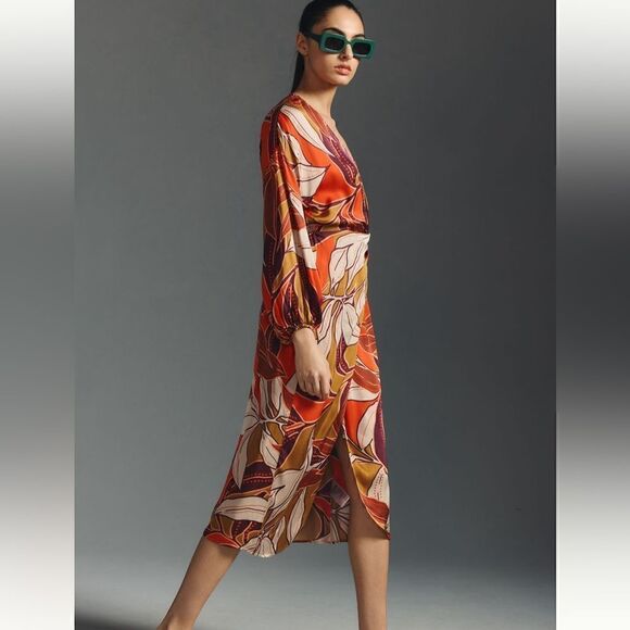 By Anthropologie printed wrap dress NWT - Picture 5 of 9